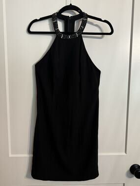 GUESS black Sleeveless Embellished Strap Dress Sz 8 Sexy Wedding Cocktail